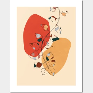 Abstract Modern, Minimalist Botanical Print, Line Work Posters and Art
